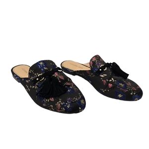 Gianna Gini Brewsten Floral Brocade Tasseled Mules
